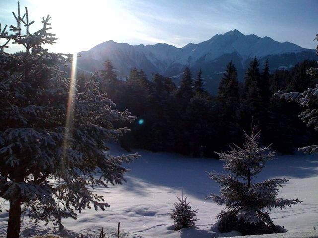 ausblickwohnzimmer laax schnee schweiz winter 