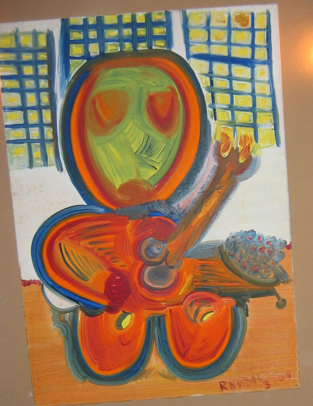 interessanter anblick im ruheraum fragw�rdig ruheraum sauna gem�lde 