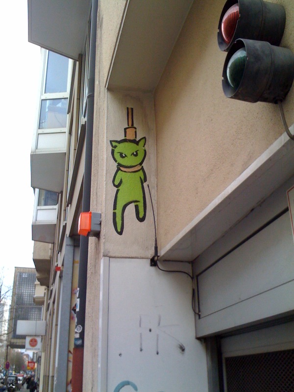 Hang in there... katze k�ln streetart 